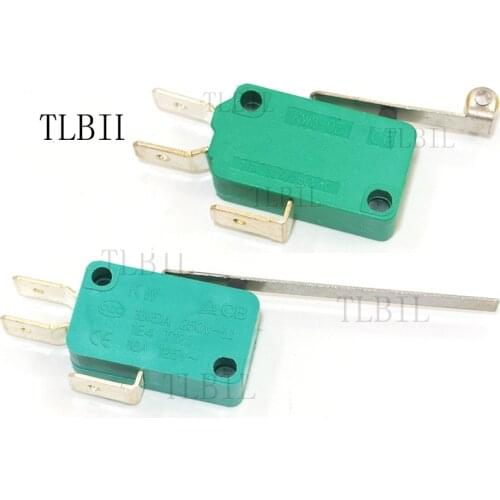 Micro Limit Switches 16A 250V 125V NO+NC+COM 6.3mm 3 Pins SPDT Micro Switch Arc Roller Lever Touch Switch Microswitch