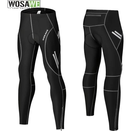 WOSAWE Mens Cycling Bike Pants Breathable Quick-drying Stretch Quick-dropping Bicycle Silicone Cushioned Outdoor Sports Pants
