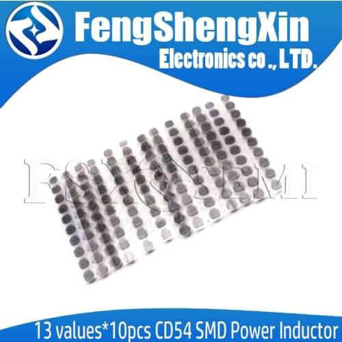 13values*10pcs CD54 SMD Power Inductor Assortment Kit 2.2UH-470UH Chip Inductors CD54 Wire Wound Chip