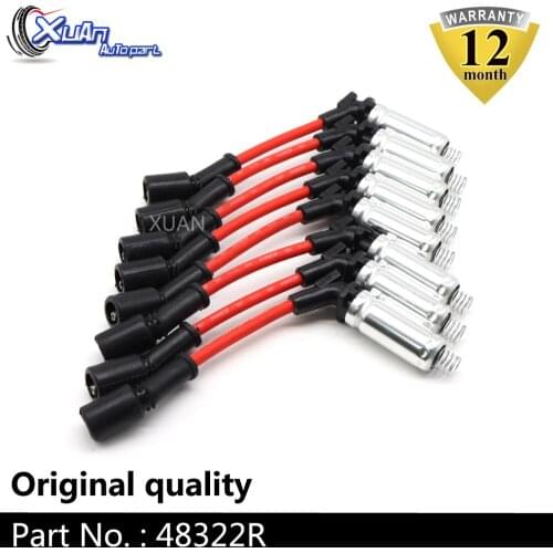 XUAN 8pcs Ignition Spark Plug Wire Kit Set Cable 48322R For Saab 9-7x Buick Allure LaCrosse Rainier Isuzu Ascender Cadillac CTS