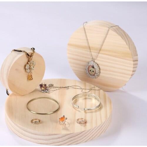 New Fashion Solid Wood Round Jewelry Display Blocks Earrings Pendant Bracelets Ring Display Stand Jewellery Display Rack