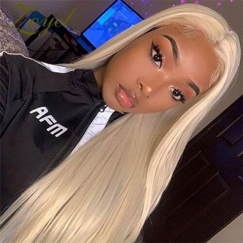 Zoyel Blonde Long Straight Middle Part Hair Wig Cosplay Natural Heat Resistant Synthetic Wig for Women Daily Wear