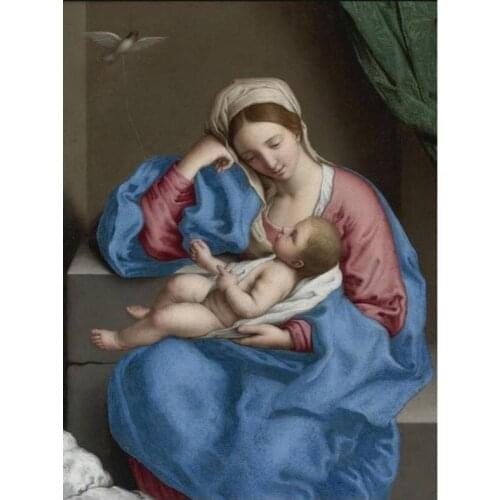 Religion diamond painting virgin mary baby stone embroidery mother child mosaic sticker decor diamond dots posters wall papers