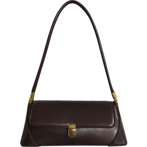 Women Luxury Handbags Smooth Texture Retro Portable Armpit Bag French Stick Simple Female Bag All-match Shoulder Bag Purse Pouch