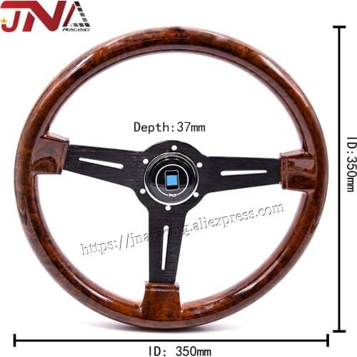 Copy Wood Steering Wheel with Horn Kit for Car High performance wooden look steering wheel