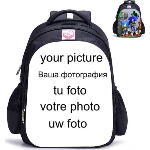 Customized Your Image Logo Name Children Cartoon Backpacks Boys Schoolbag Daily Backpack Kids BookBag