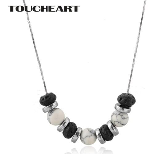 TOUCHEART Custom Silver Statement Necklace Pendant For Women Jewelry Crystal With lava Natural Birth Stone Necklace SNE190020
