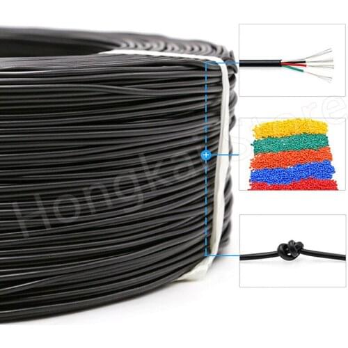 UL2464-26AWG Black Sheathed Power Cord Cable Multicore 2/3/4/5/6/7/8/9/10Cores Signal Control Wires
