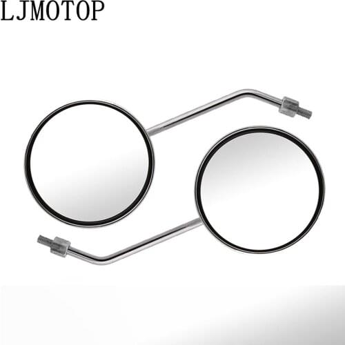 Free Shipping Motorcycle Round Back View Mirror Moped Side Mirror 8mm 10mm For Kawasaki Z1000 ZX10R ZX12R ZX6R Z650 Z900 Z800