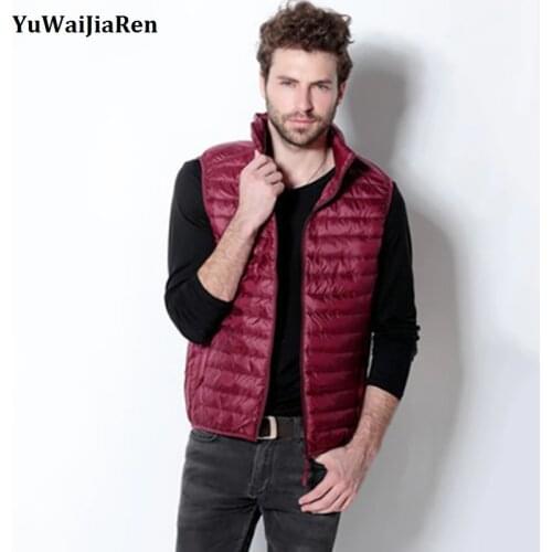 YuWaiJiaRen Mens Vest Winter Down Vests Duck Down Vest Men Stand Collar Sleeveless Jacket Waistcoats Ultra Light Down Vests