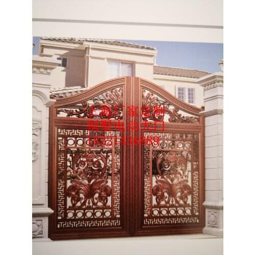 Shanghai Hench custom USA Australia home use wrought iron gates with wood inserts