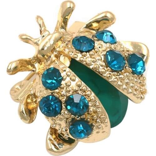 Colorful Small Ladybird Crystal Rhinestones Brooch Pins for Women Girls Insect Ladybug Brooch Jewelry Banquet Christmas Gifts