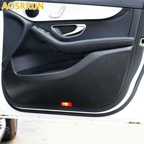 AOSRRUN Door protective Stickers Carbon fiber stickers Car Accessories For Mercedes Benz GLC-Class GLC 300 GLC 250 GLC250D X253