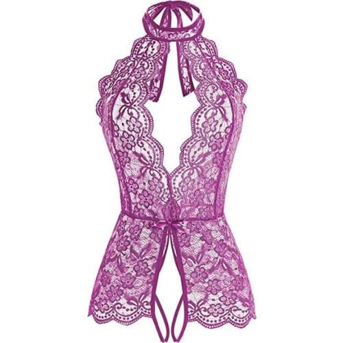 Hot Sale lingerie Sexy Bra Siamese Set Sexy Womens Lace Sling V-neck Bodysuit Teddy Embroidery Sleepwear Lingerie Sets Lenceria