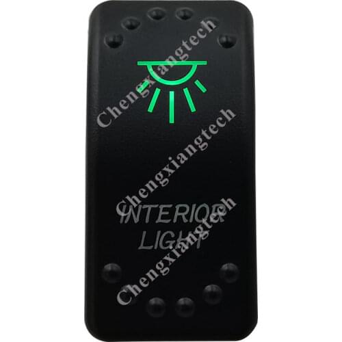 12V/24V Car Boat 3 Pins SPST ON/OFF Green & Blue Led Light Rocker Toggle Switch Interior Light for Carling ARB Narva 4x4