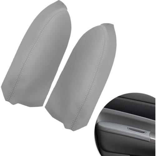 For Toyota Prius 2004 2005 2006 2007 2008 2009 Car Microfiber Leather Front Door Panel Armrest Cover Protective Trim 2pcs Gray