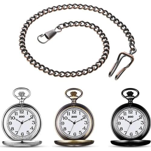 2Pcs Key Chain Links Vintage Pocket Watch Chains Lobster Claw Clasp Vest Waistcoat Chain Watch Holder Necklace DIY Decor Crafts