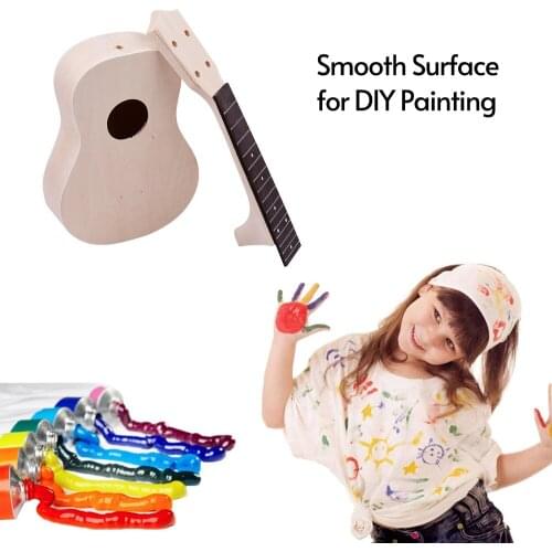 21 Inch Unfinished DIY Soprano Ukulele Ukelele Wooden Handmade Uke Kit for Lovers Beginners