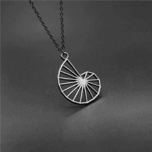 4 Colors Theodorus spiral pendant necklaces - math jewelry - geometry charm necklaces