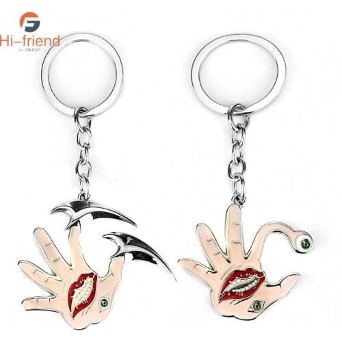 Anime Parasyte the maxim Keychain Palm Eyes Horror Metal Key Ring for Fans Collect Commemorate Jewelry Gift