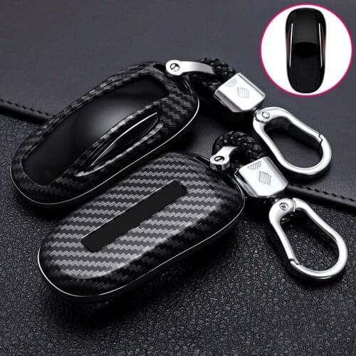 For Tesla Model 3 Model S Model X Smart Key Bag ABS Carbon Fiber Car Remote Key Case Cover Key Protected Holder Shell Accessorie