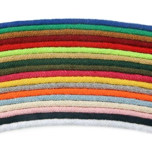 90 Meter/Lot Colorful 16 Twisted Round Cotton Cord 5mm For Garment Sewing Accessories Pants Hat Waist String Rope 18 Colors