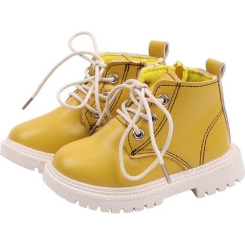 Childrens Boots 2020 Winter Girl Leather Ankle Boots Black Boys Single Snow Boots Waterproof Kids Boot