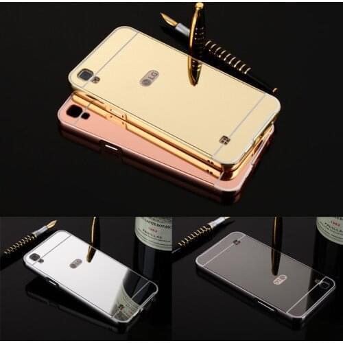 For LG X Power XPower K220 K220DS Case Plating Metal Frame with Mirror Back Cover Hard Case for LG X Power K220 K220ds K220y
