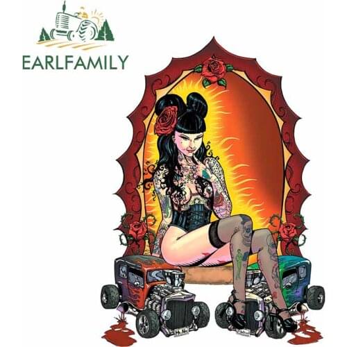 EARLFAMILY 13cm x 6.7cm for Miss Beauty Decal Windshield Laotop Personality RV Car Stickers Windows Refrigerator JDM Assessoires