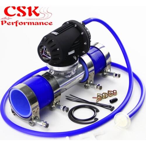 2.5" 63.5MM Flange Pipe + Silicone Hose Clamps kit +SQV Blow Off Valve BOV IV 4 Blue / Black / Red