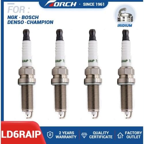 Iridium Platinum Spark Candles TORCH LD6RAIP Compatible with NGK DF6H11B Denso 267700-8300 Bosch 0242129506 Ignition Cars