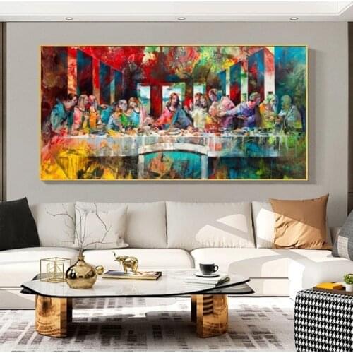 Canvas Paintings On the Wall Art Posters And Prints The Last Supper By Leonardo da Vinci Famous Christ Art Pictures Wall Decor