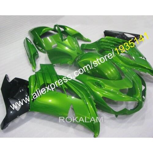 For Kawasaki Fairings Kit ZX14R 2012 2013 2014 2015 Green Black Bodywork Parts ZZR1400 ZX-14R (Injection molding)