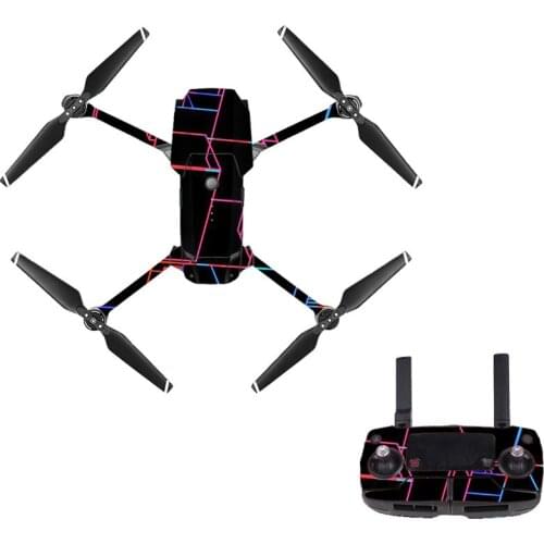Colorful Line Style Decal Skin Sticker For DJI Mavic Pro Drone + Remote Controller + 3 Batteries Protection Film Cover M0207