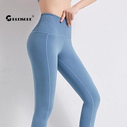 CHRLEISURE Tigth Sport Leggings High Waist Hip Lift Abdomen Elasticity Gym Sportswear Running Quick Dry Yoga Womens Pants