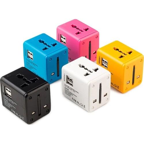 Mycyk NEW 1/2A 6 colors Multi-function socket multi-purpose universal travel plug USBbusiness conversion gift for friends family
