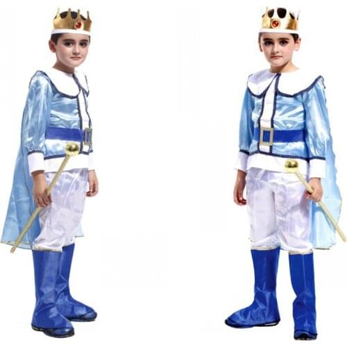 Fashion Children Arabian Prince Cosplay Costume for Party Boy Stage Dance Clothing with Crown Free Shipping 89