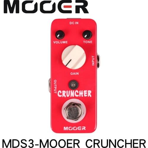 MOOER MDS3 CRUNCHER High Gain Distortion Guitar Effect Pedal True Bypass Full Metal Shell