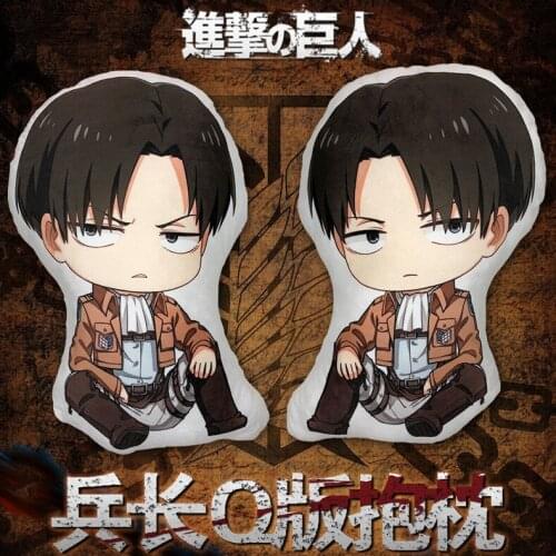 Stuffed Dolls Attack On Titan Levi Plush Pillows New Year Gift Toys For Children Cartoon Levi Ackerman Cushion Rivaille Bolsters