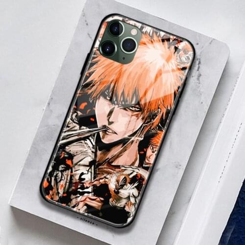 Bleach Ichigo Kurosaki Anime Soft Silicone Tempered Glass For iPhone SE 6s 7 8 Plus X XR XS 11 Pro Max Phone Case Cover Shell