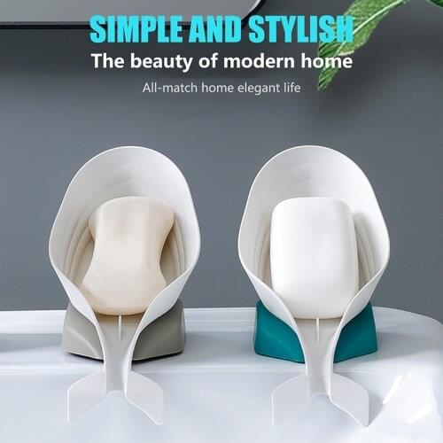 Dolphin Shape Soap Box Drain Soap Dish For Bathroom Ceramic On The Wall Bathroom Soap Holder Storage Case Bathroom Supplies