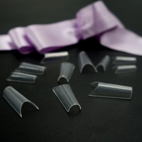 False Nails Tips 500pcs+50pcs Full Cover Artificial Art Nails Completely Curved Fake Nail Tips Transparent DIY Manicure Sets