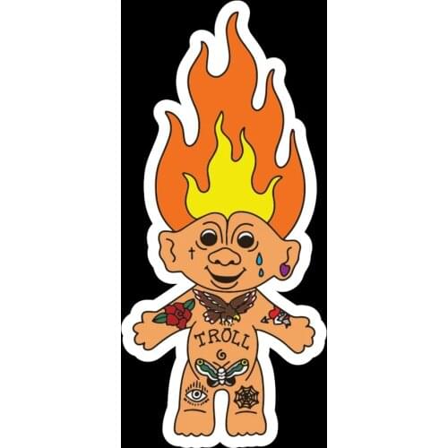 LLY-0787 Personality Car Stickers TROLL TAT Modeling Decal PVC New Design Fashion Cool Style Top Quality Waterproof Auto Decals