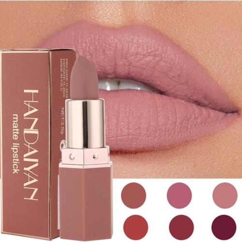 6 Color Nude Matte Lipsticks Long Lasting Sexy Red Waterproof Easy To Wear Velvet Lipstick Lips Makeup Cosmetics