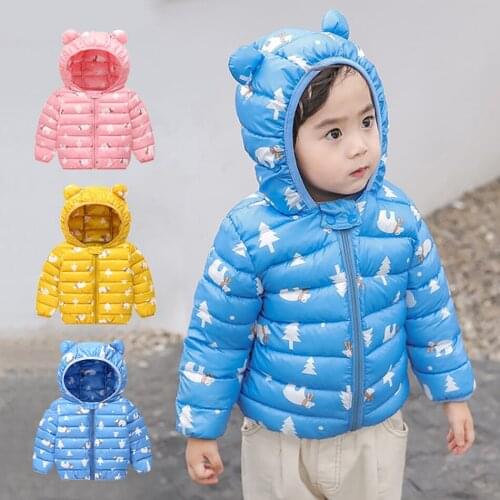 Boys Girls Clothes Jackets Infant Hooded Coat Winter Warm Padded Outwear Jackets Childrens Clothing Outerwear Cotton-padded