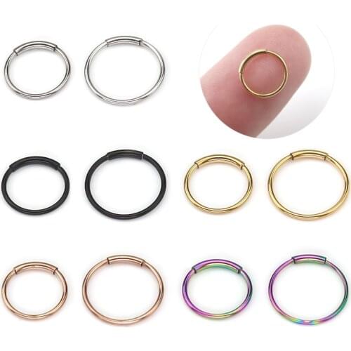 Punk Ear Cartilage Piercing Eear Nose Ring Hoop Earrings Lip Piercing Septum Tragus Piercing Jewelry Stainless Steel Earrings