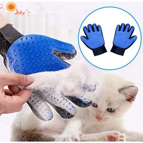 Pet Hair Remover Grooming Glove for Dog Cat Deshedding Cleaning Fur Gloves Silicone Pet Dog Hair Brush Massage Combing Glove