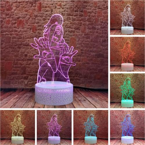 Cool 3D Illusion LED Desk Nightlight 7 Colors Change Lamp Japan Manga Deidara Anime action & toy figures boys