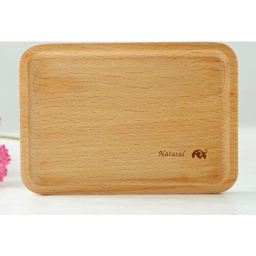 Solid Wood Rectangular Tableware Serving Tray Handcrafted Decorative Trays Food Tray Serving Platters, Set of 4