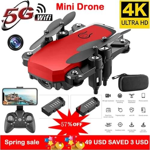RC Drone UAV 4K HD with Camera Quadrocopter Mini Remote Control Helicopter One-Key Return WIFI Foldable Quadcopter Toy JIMITU